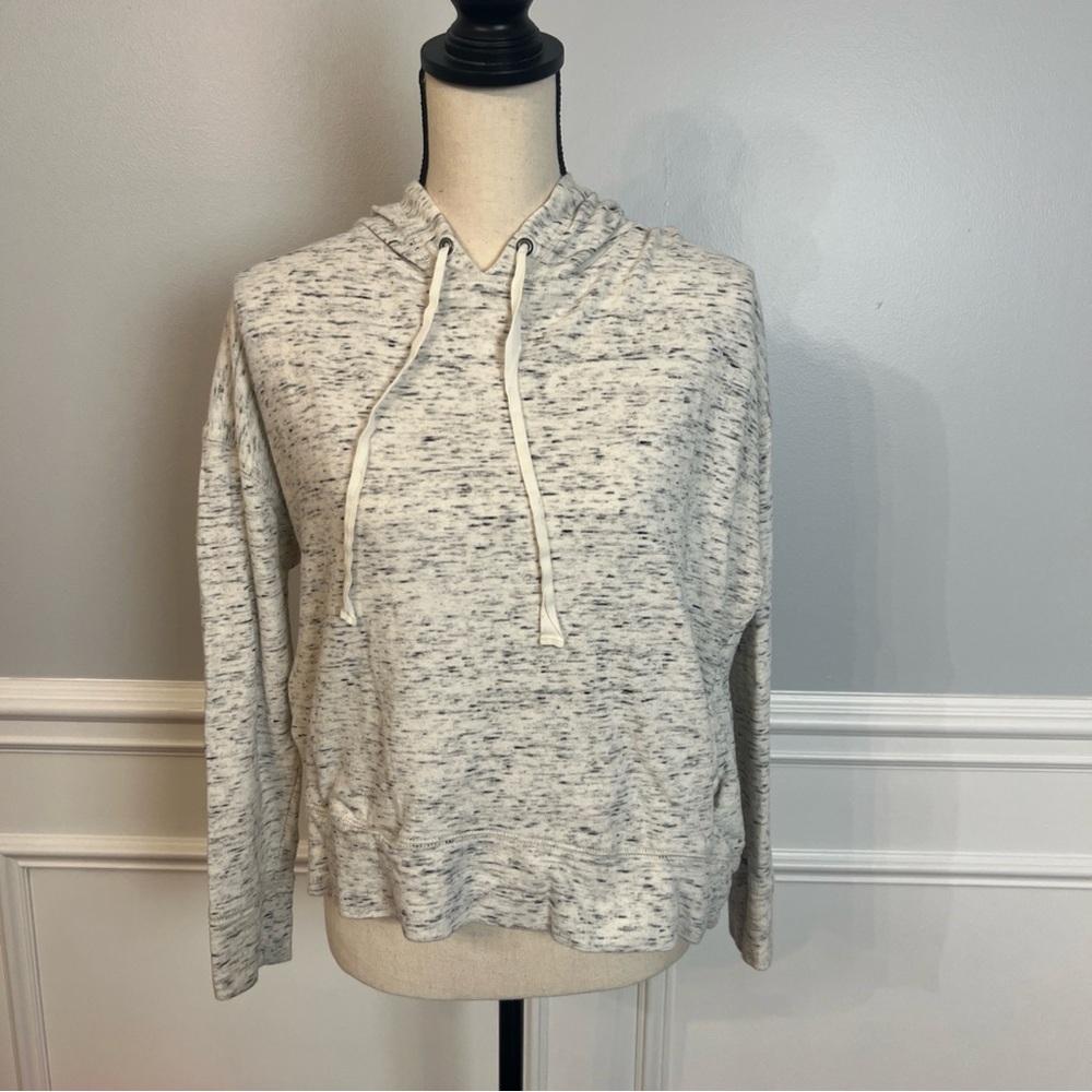 Banana Republic Sunday Sunday Women’s Gray Cropped 100% Cotton Hoodie Sz Medium